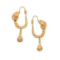 ARCHAEOLOGICAL REVIVAL, YELLOW GOLD EARRINGS