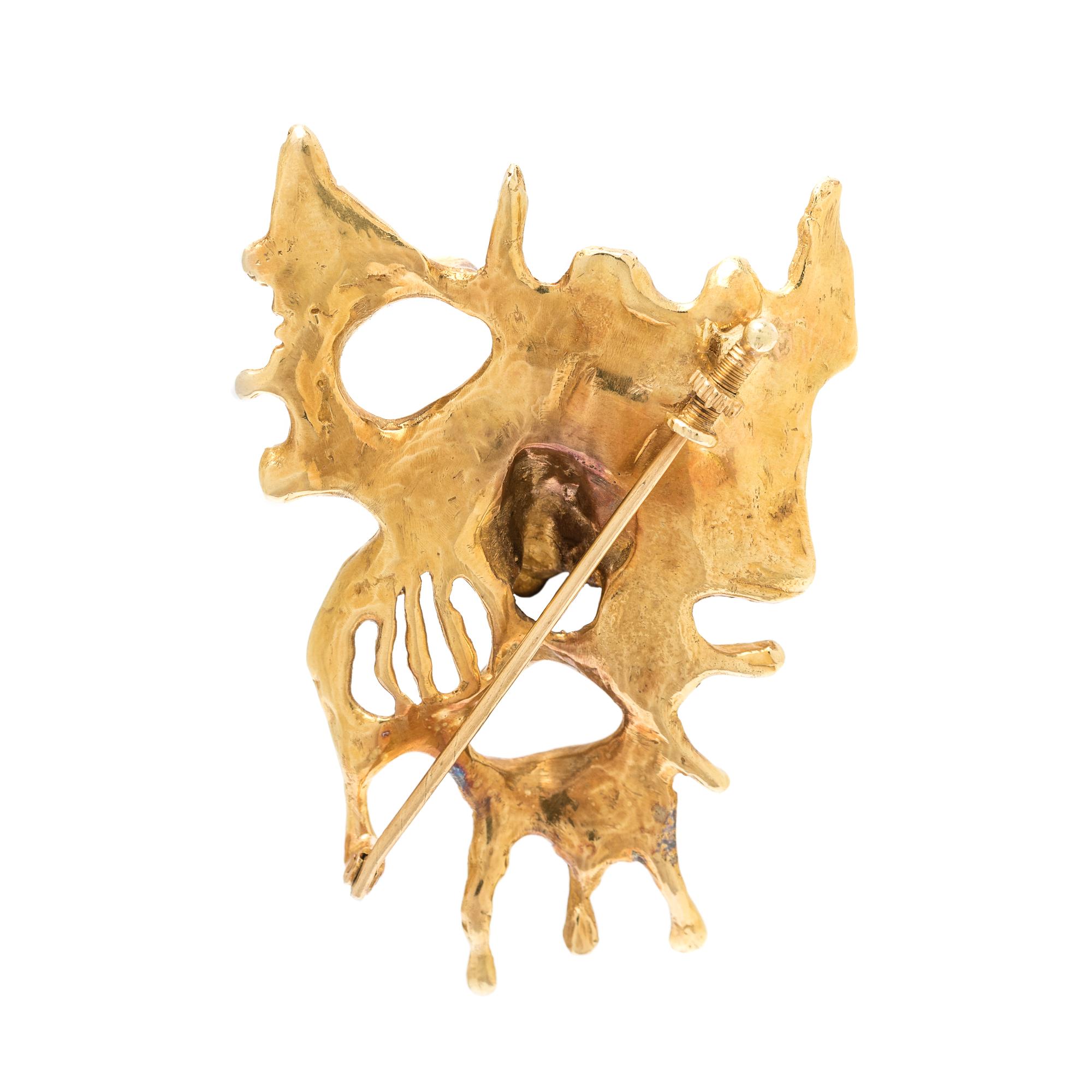 YELLOW GOLD BROOCH