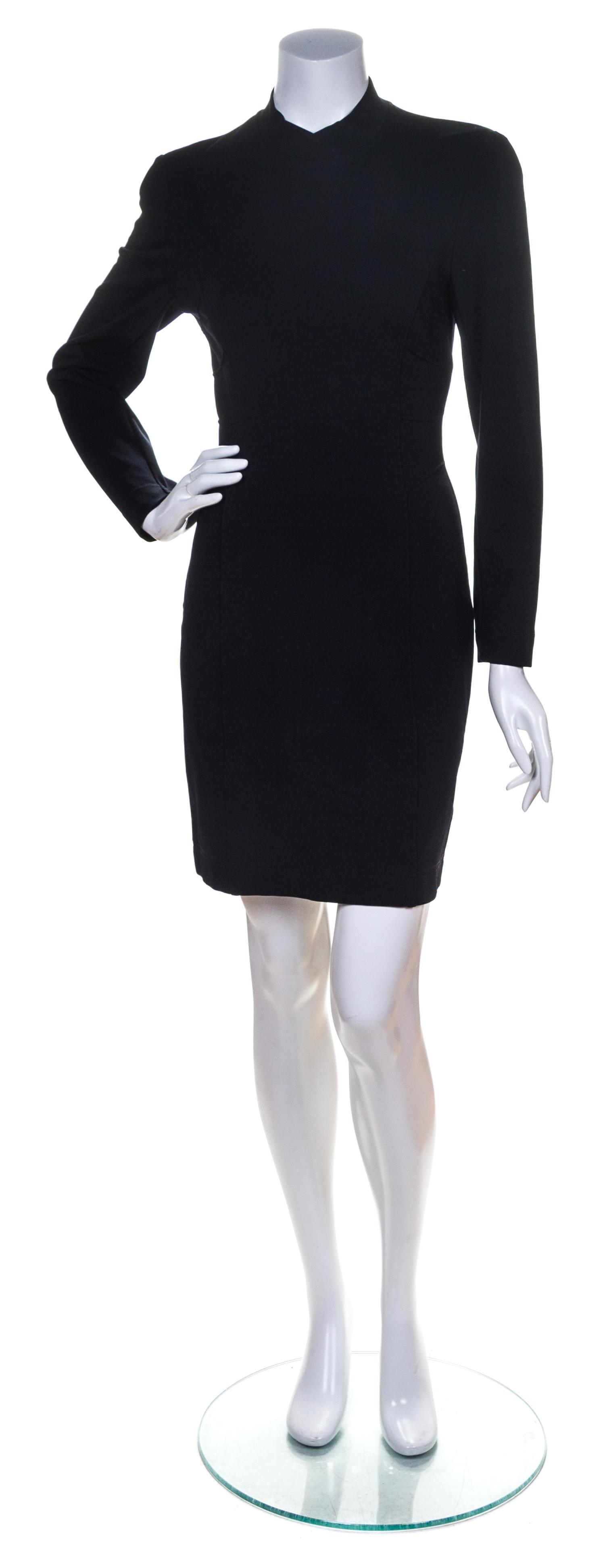 A Claude Montana Black Stretch Dress, Size 8.