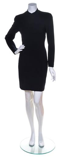 A Claude Montana Black Stretch Dress, Size 8.