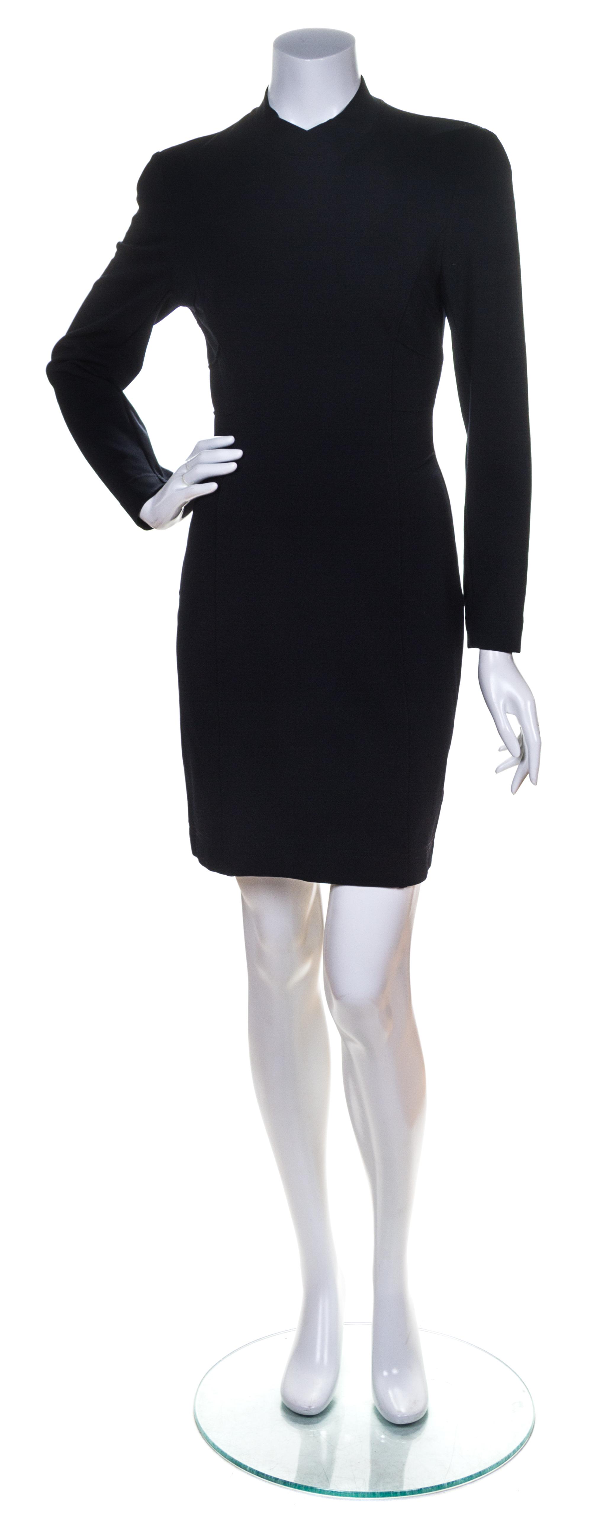 A Claude Montana Black Stretch Dress, Size 8.