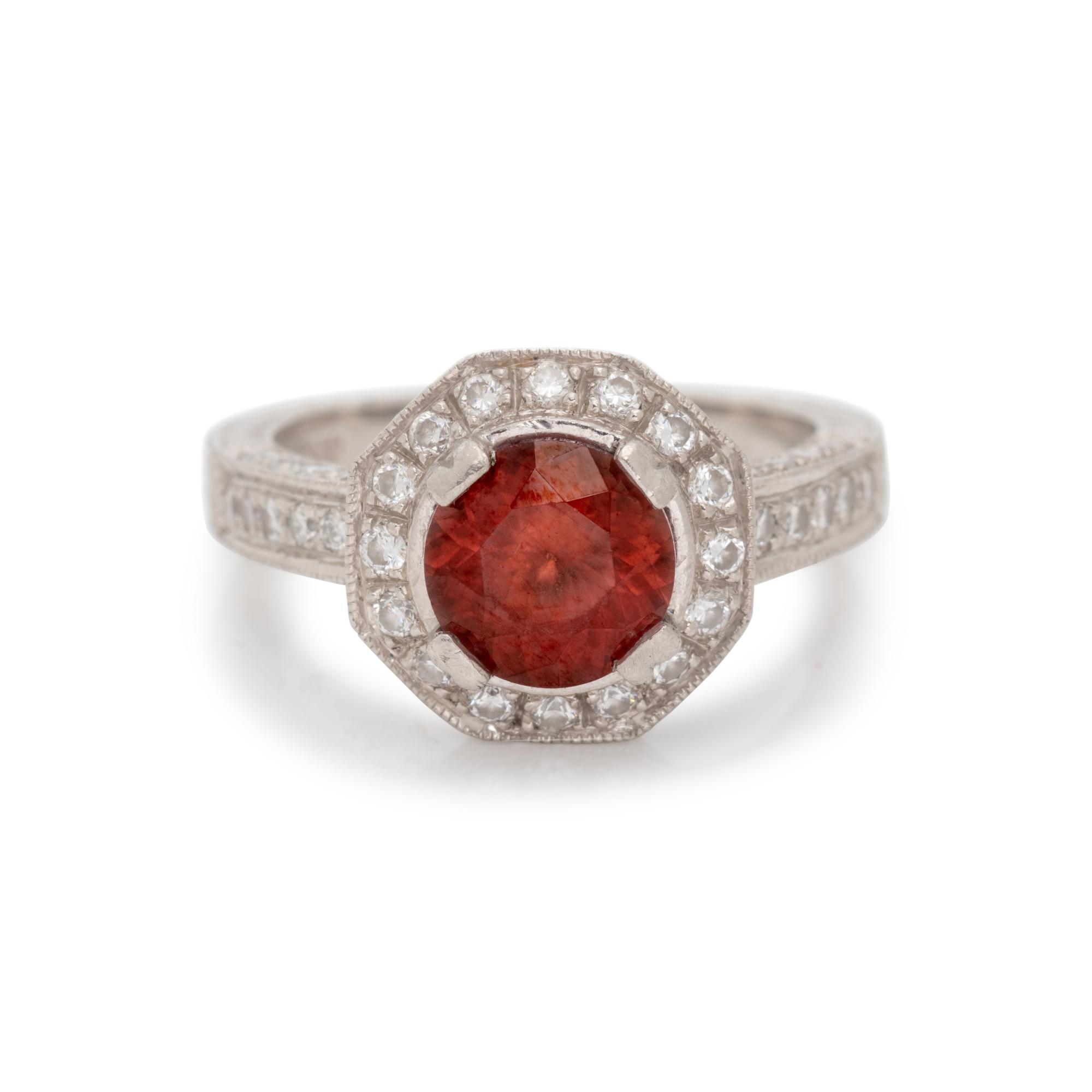 ZIRCON AND DIAMOND RING