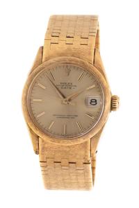 ROLEX, REF. 6624 18K YELLOW GOLD 'OYSTER PERPETUAL DATE' WRISTWATCH
