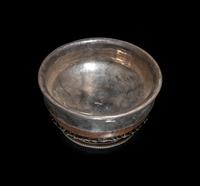 A Tibetan Silver Mounted Burlwood Bowl