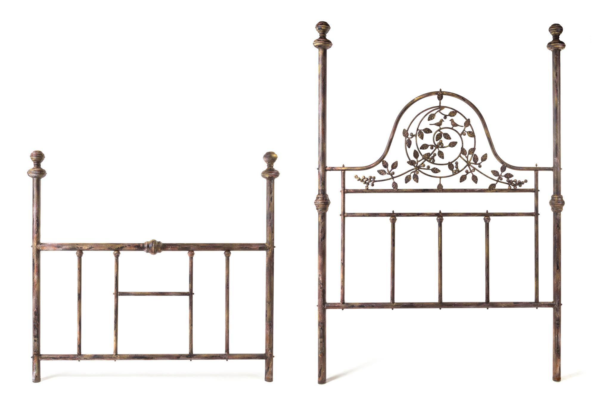 A Painted Metal Bed Frame Height of headboard 62 x width 61 inches.