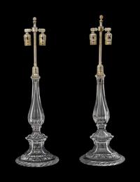 A Pair of Baccarat Blown Glass Table Lamps — 20TH CENTURY