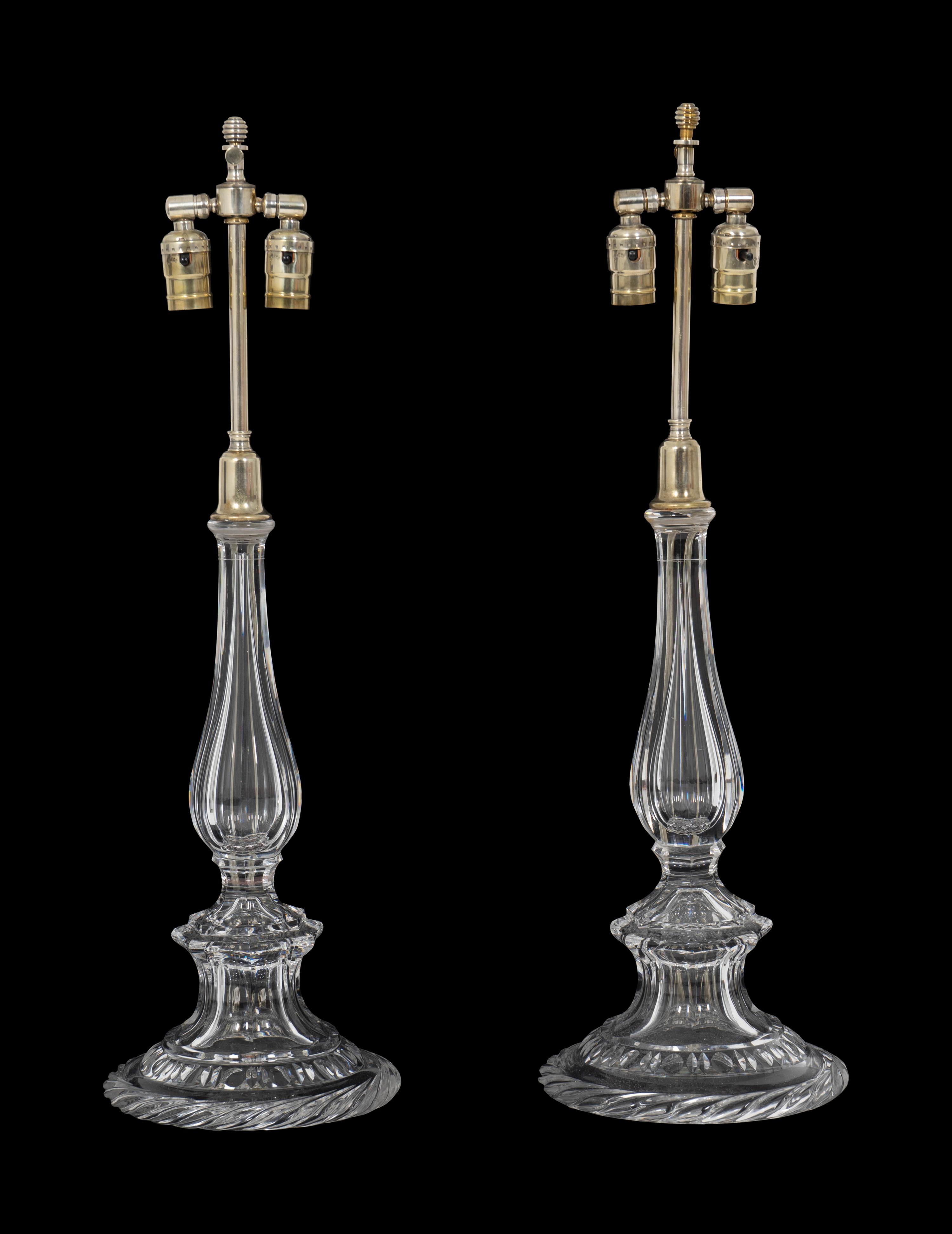A Pair of Baccarat Blown Glass Table Lamps — 20TH CENTURY