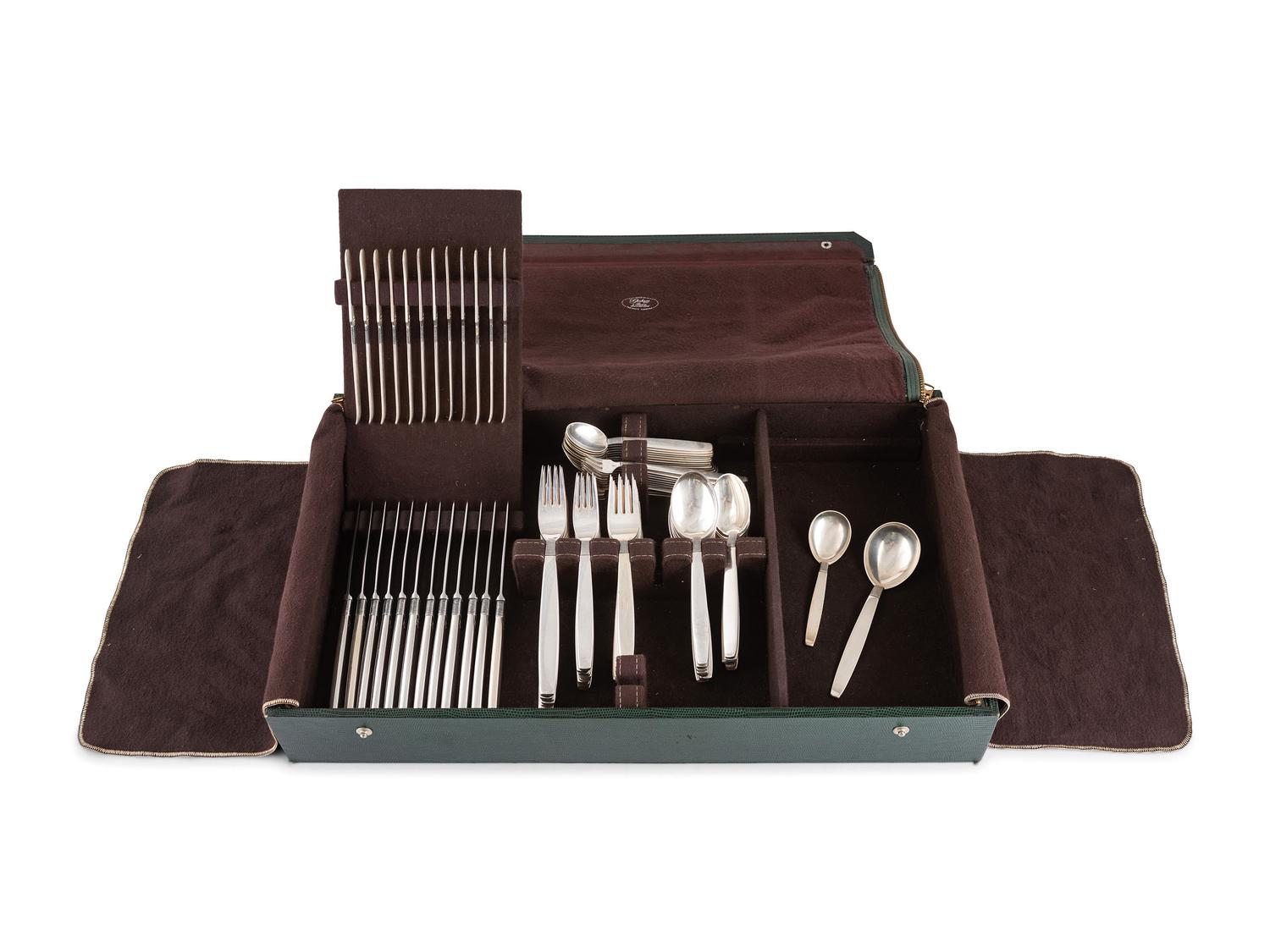 A Frantz Hingelberg Silver Flatware Service