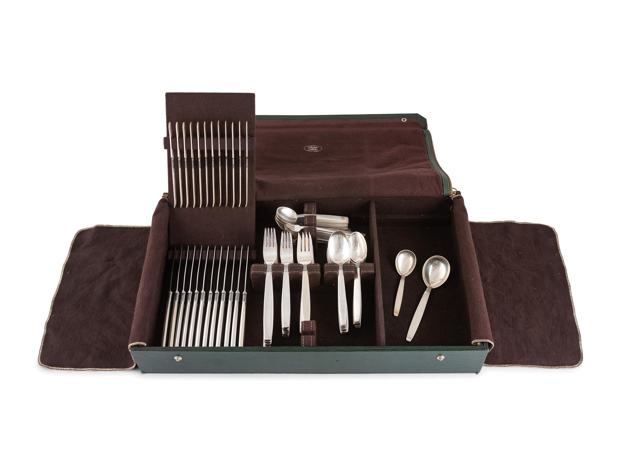 A Frantz Hingelberg Silver Flatware Service