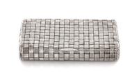 A Russian Silver Cigarette Case, Mark of Otto Makselius, St. Petersburg, late 19th century, worked in a basket weave pattern with an at