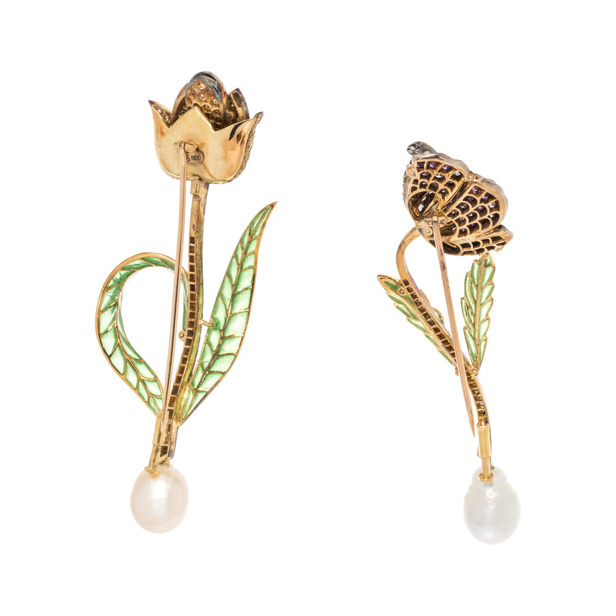 EVELYN CLOTHIER, COLLECTION OF MULTIGEM FLOWER BROOCHES