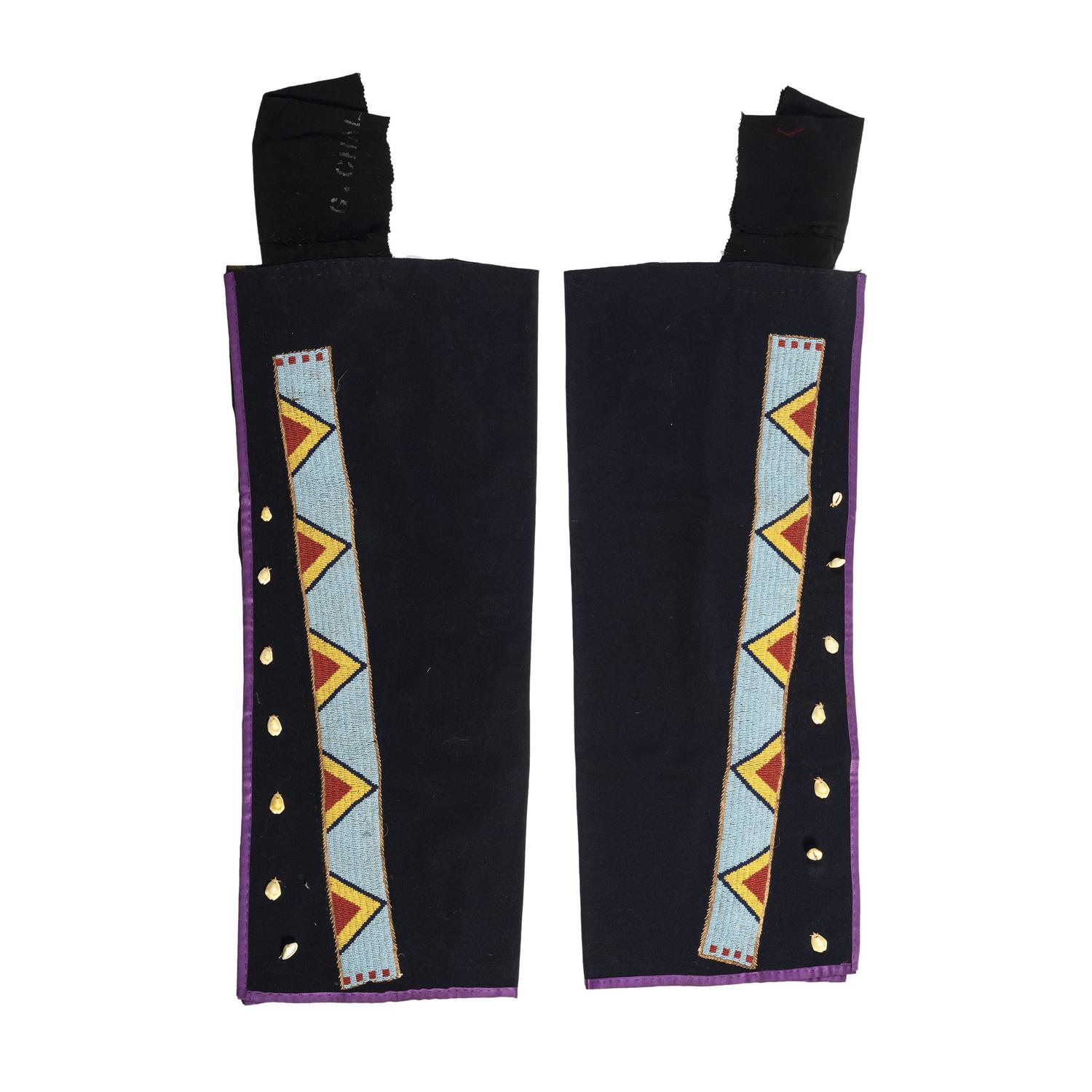 Northern Plains Beaded Wool Leggings, with Cowrie Shells