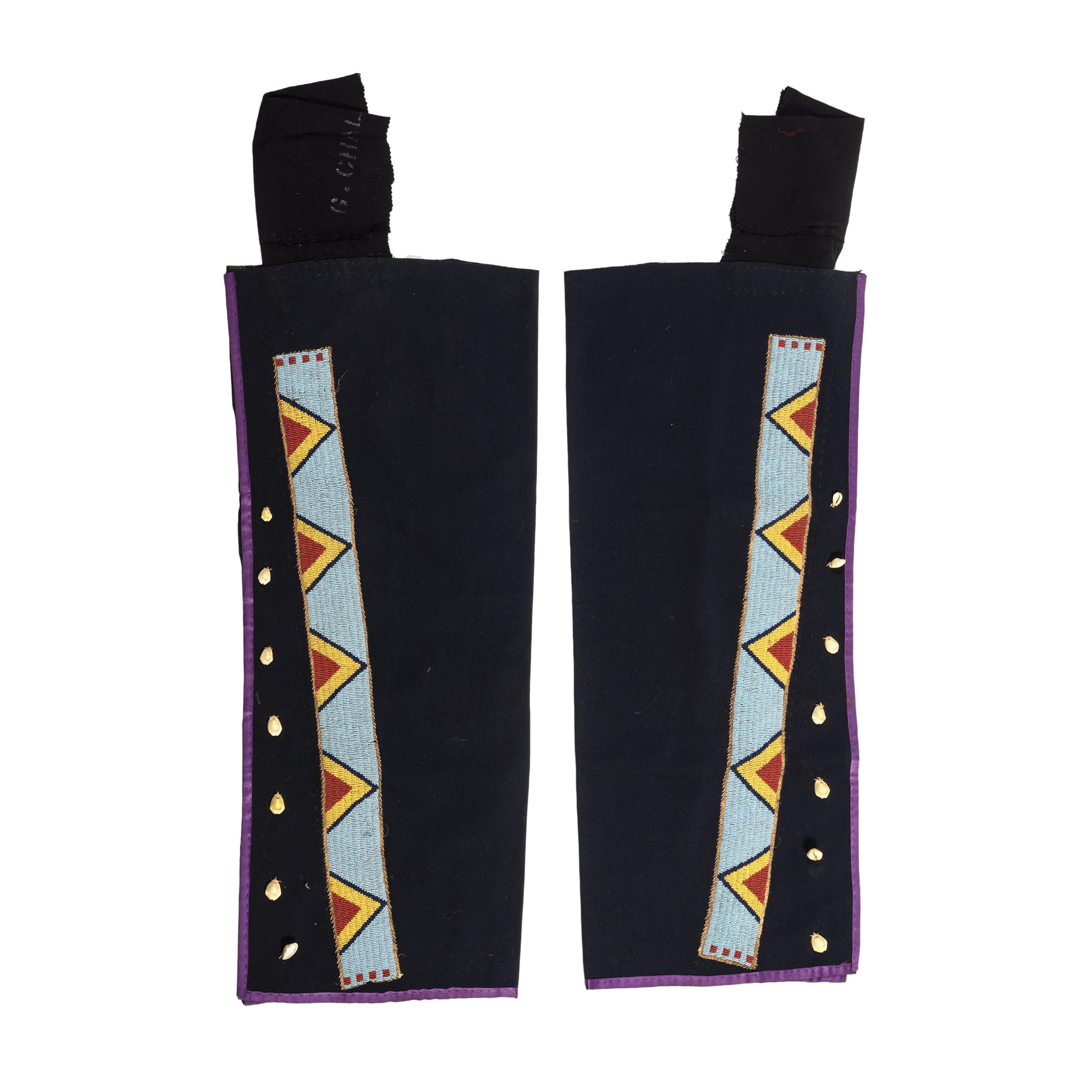 Northern Plains Beaded Wool Leggings, with Cowrie Shells