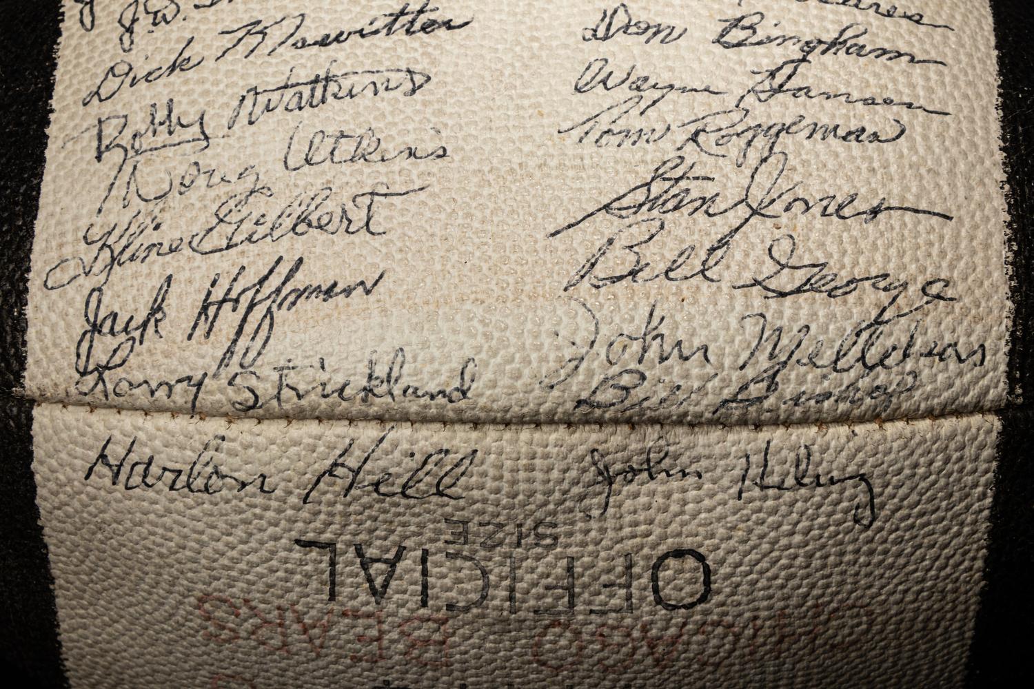 A 1956 Chicago Bears Team Signed Autograph Wilson Football With 40 Signatures, Including Four Hall of Famers (BAS Beckett Authentication Services Certified),