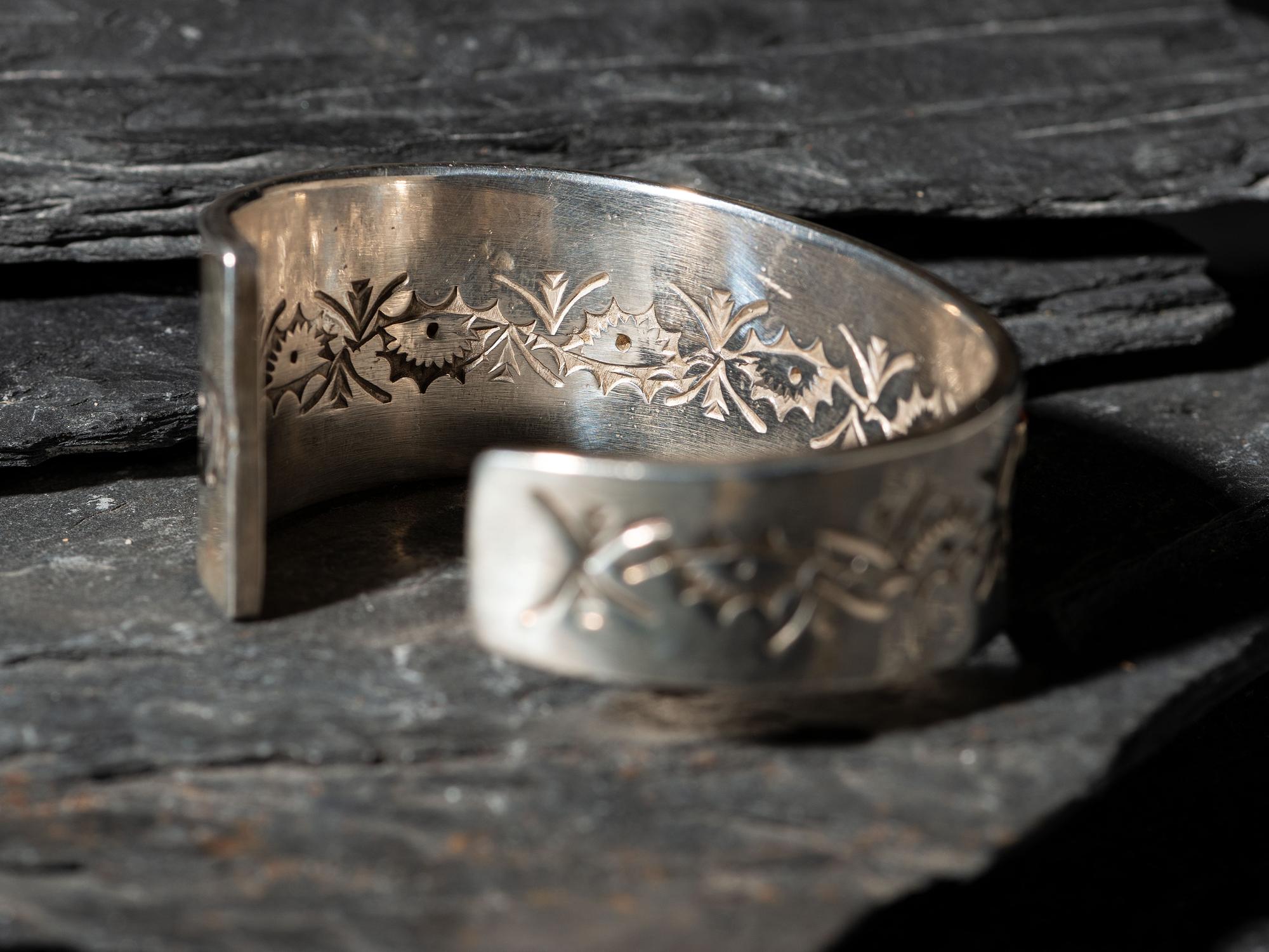 Sterling Silver and Coral Cuff Bracelets