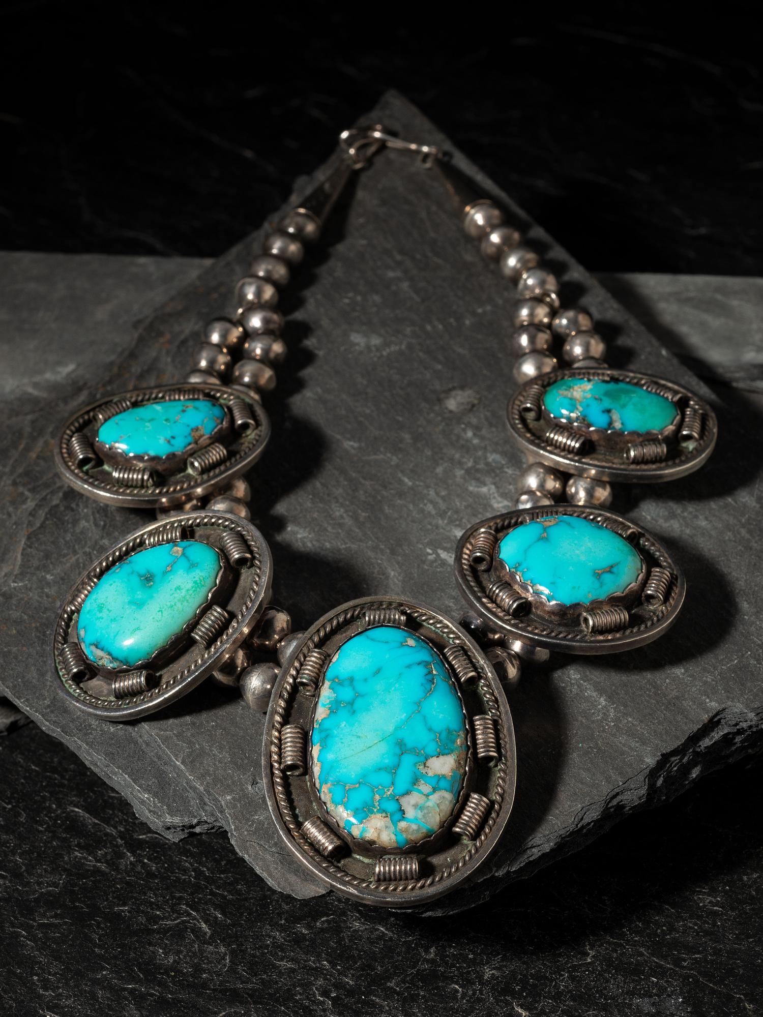 Navajo Silver and Turquoise Choker