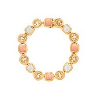 VAN CLEEF & ARPELS, YELLOW GOLD, CORAL, AND MOTHER-OF-PEARL BRACELET