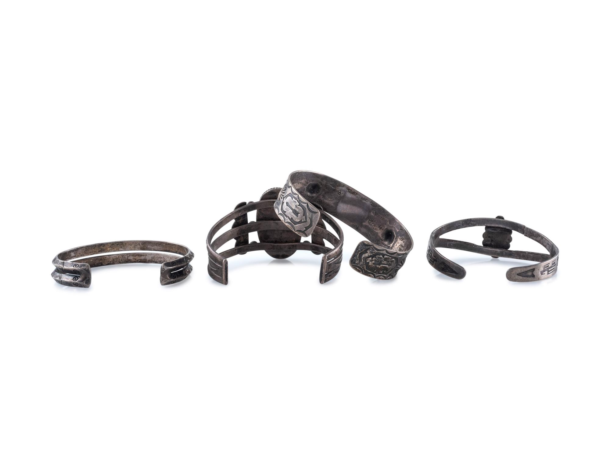 Navajo Cuff Bracelets AND Fred Harvey Era Trade Bracelets