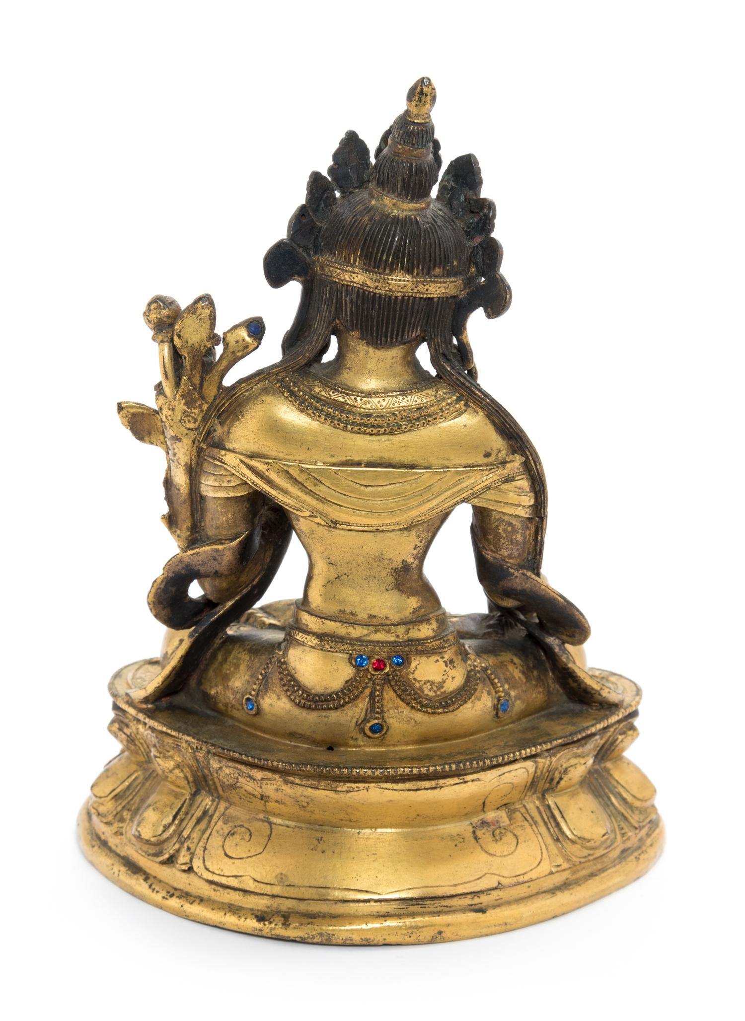 A Sino-Tibetan Gilt Bronze Figure of Tara Height 6 1/2 inches. — 18TH/19TH CENTURY