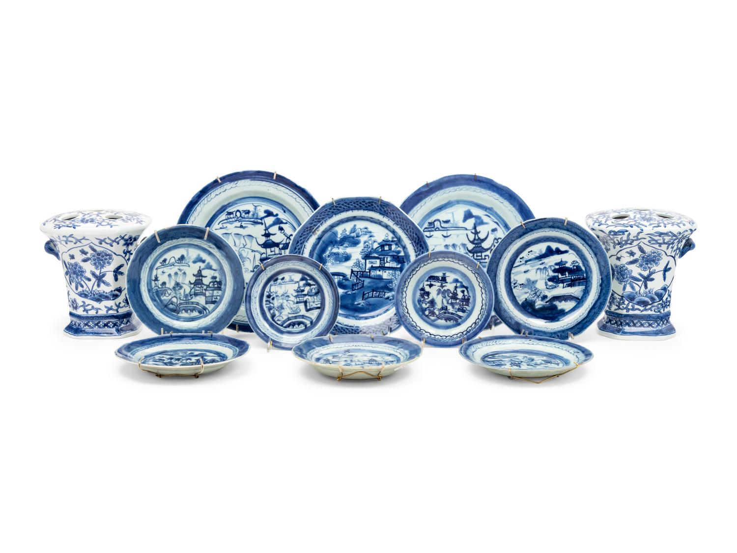 A Group of Canton Export Porcelain Plates