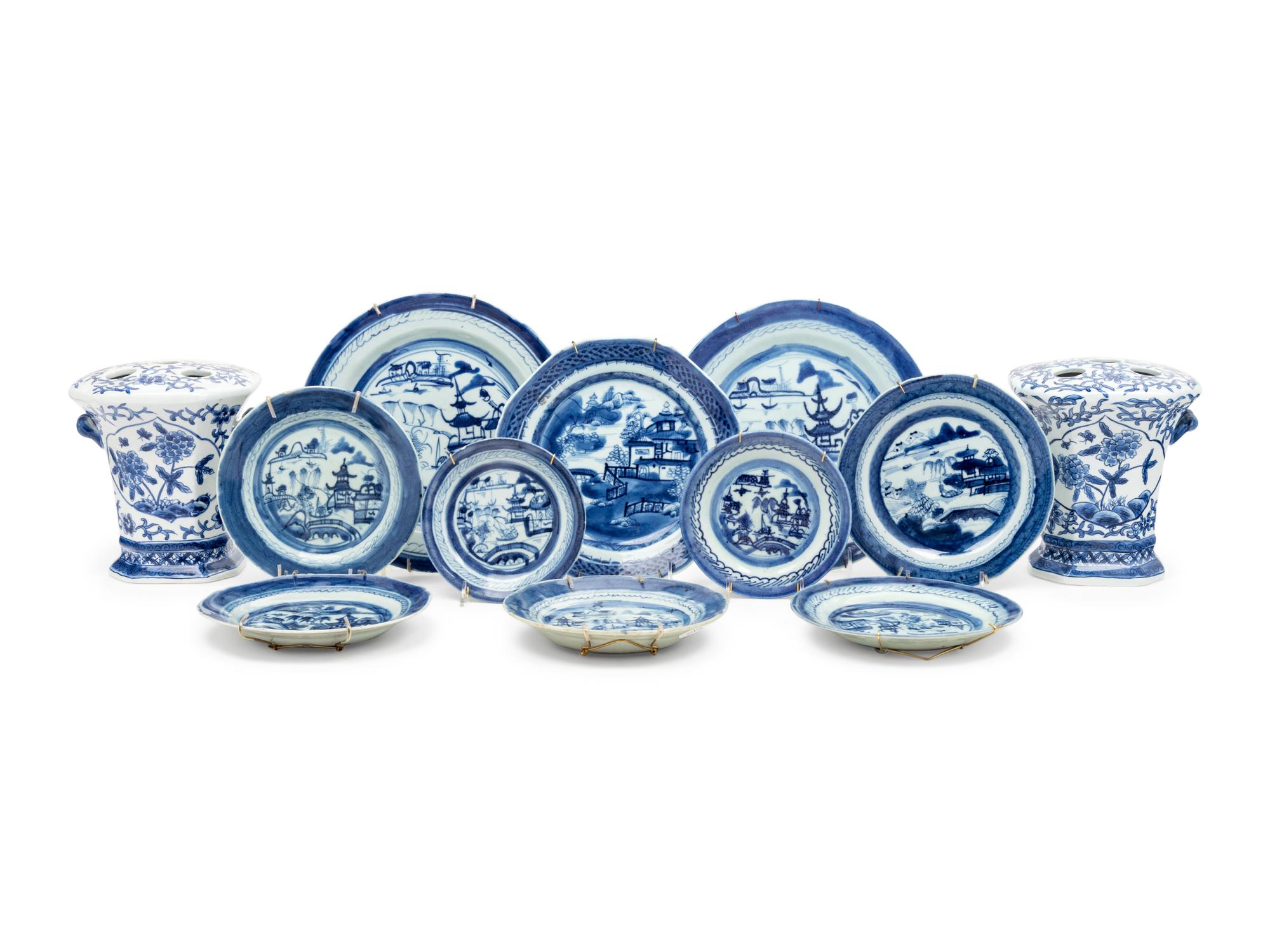 A Group of Canton Export Porcelain Plates
