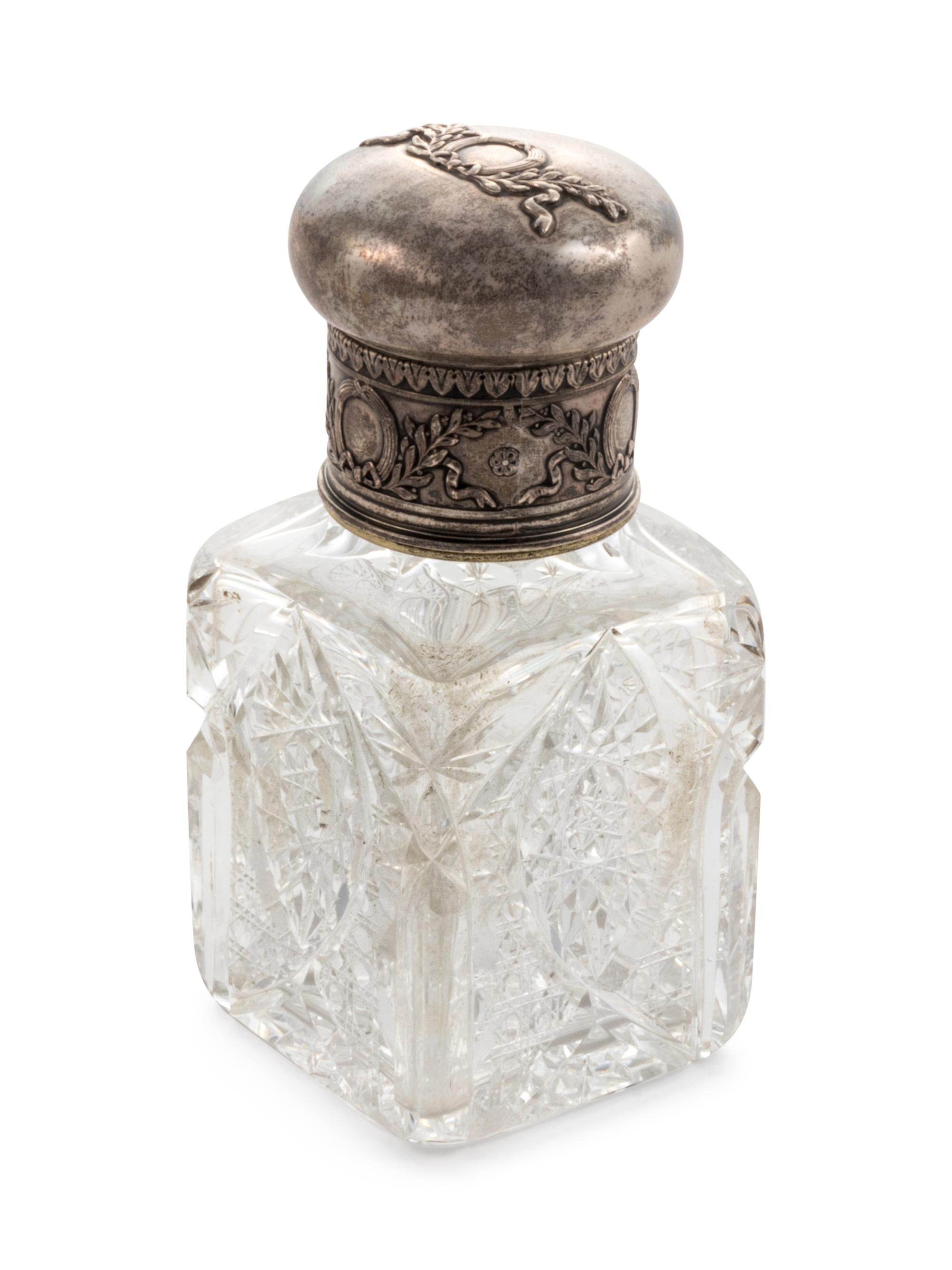 A Russian Silver Mounted Cut Glass Decanter