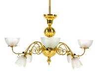 A Victorian Style Brass Chandelier