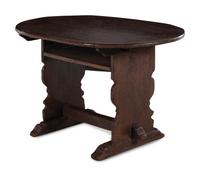 A Continental Oak Oval Trestle Table