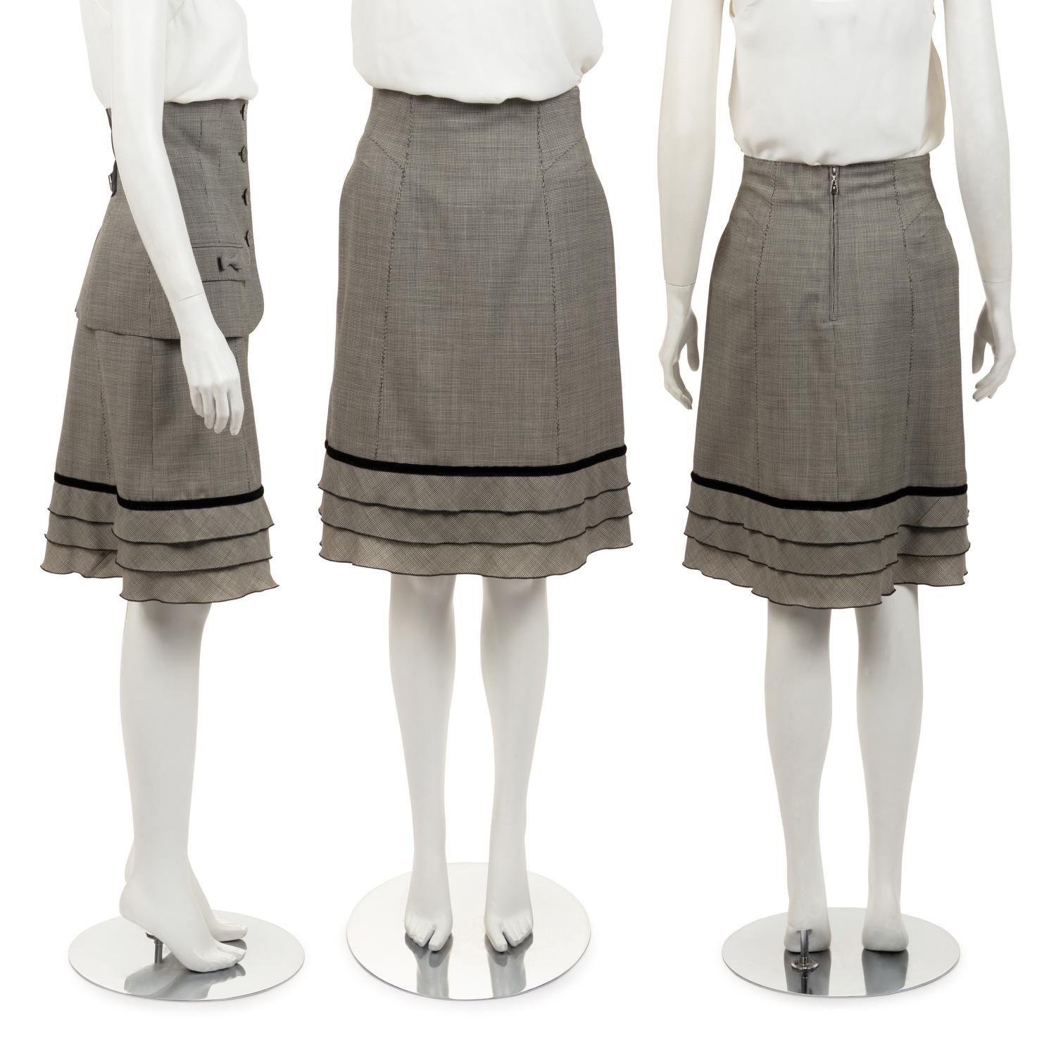 Three Louis Vuitton Pieces: One Leather Coat and One Two-Piece Skirt Ensemble, 2000-10s