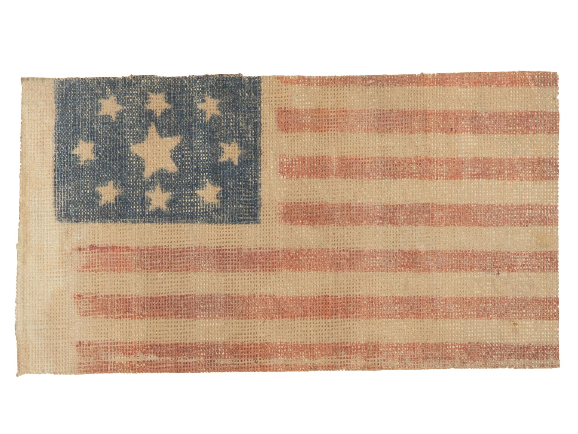 [FLAGS]. 9-star American parade flag. Ca 1876-1900.