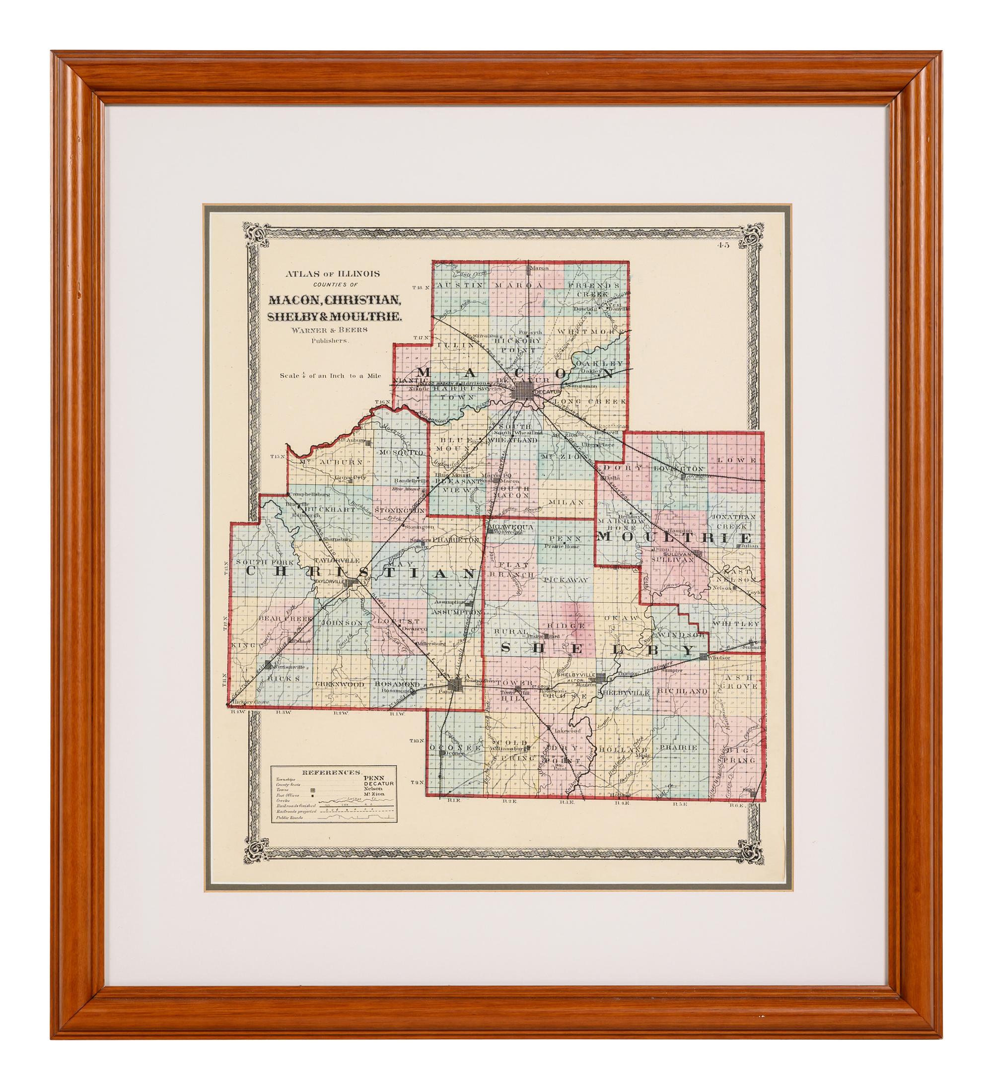 A group of 14 19th and 20th century maps, comprising: