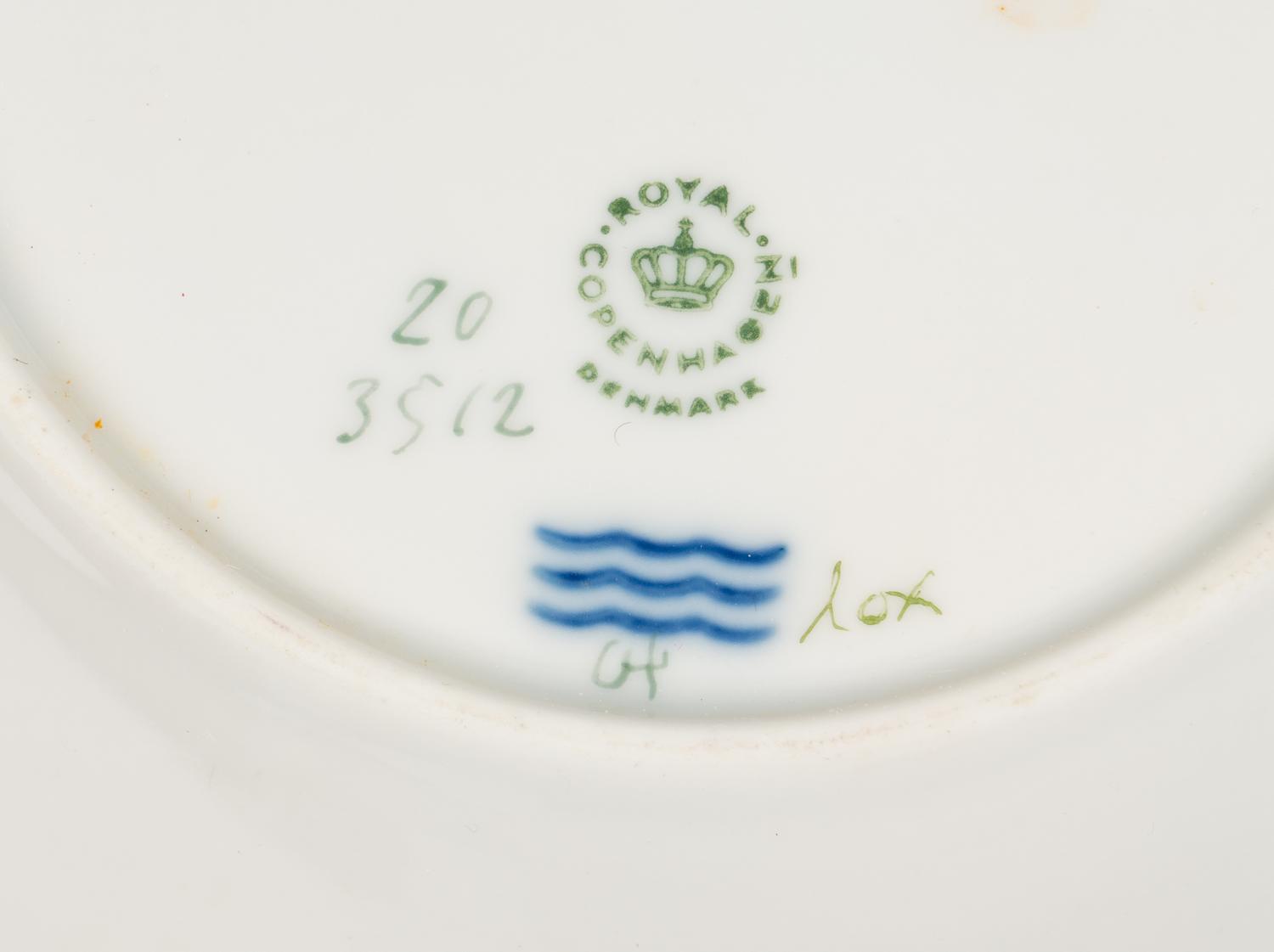 A Set of Eight Royal Copenhagen Flora Danica Porcelain Coffee Cups and Saucers
