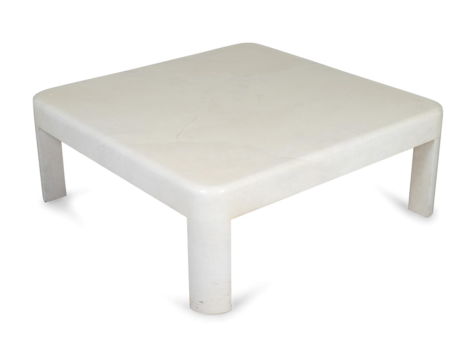 A Karl Springer Lacquered Goatskin Coffee Table — 20TH CENTURY