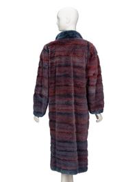 Givenchy, Red & Blue Chevron-Dyed Mink Fur Coat