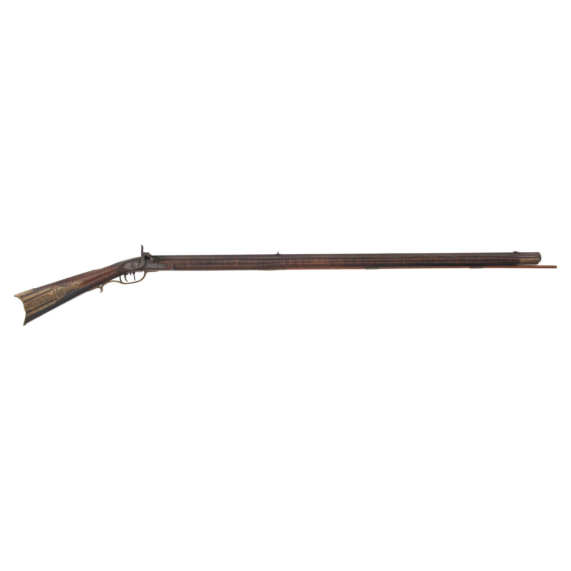Full Stock Percussion Long Rifle by J. Douglass, Most likely Joseph Douglass Jr. (Huntingdon County, PA)