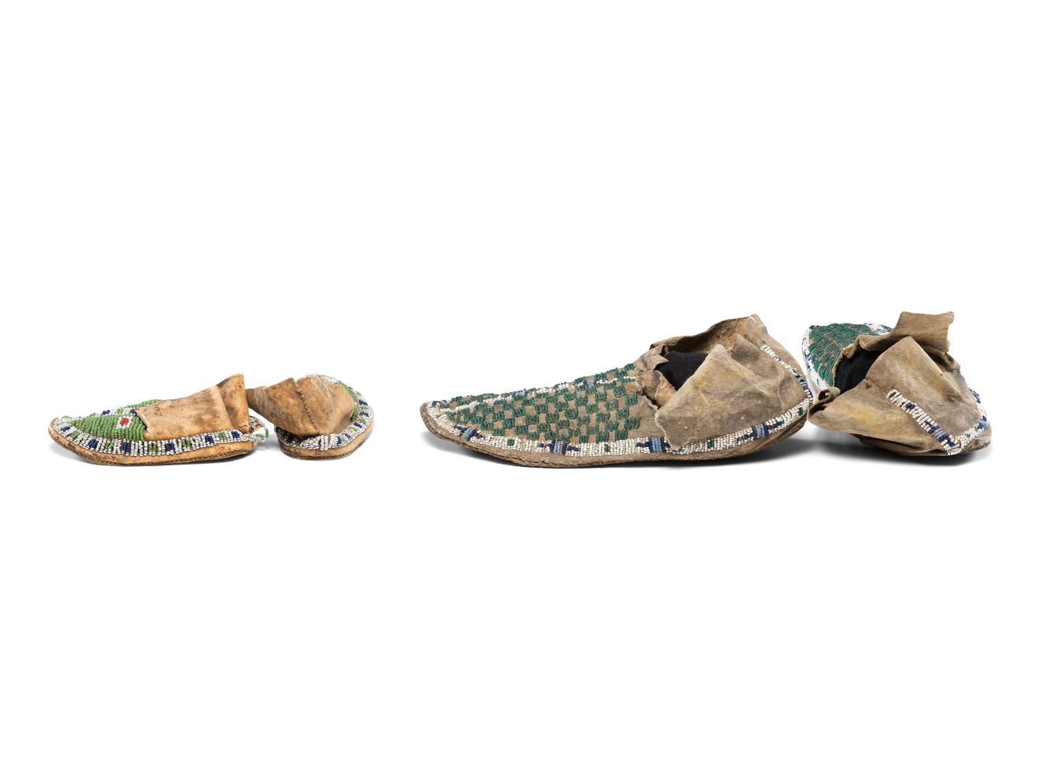 Sioux Beaded Hide Moccasins