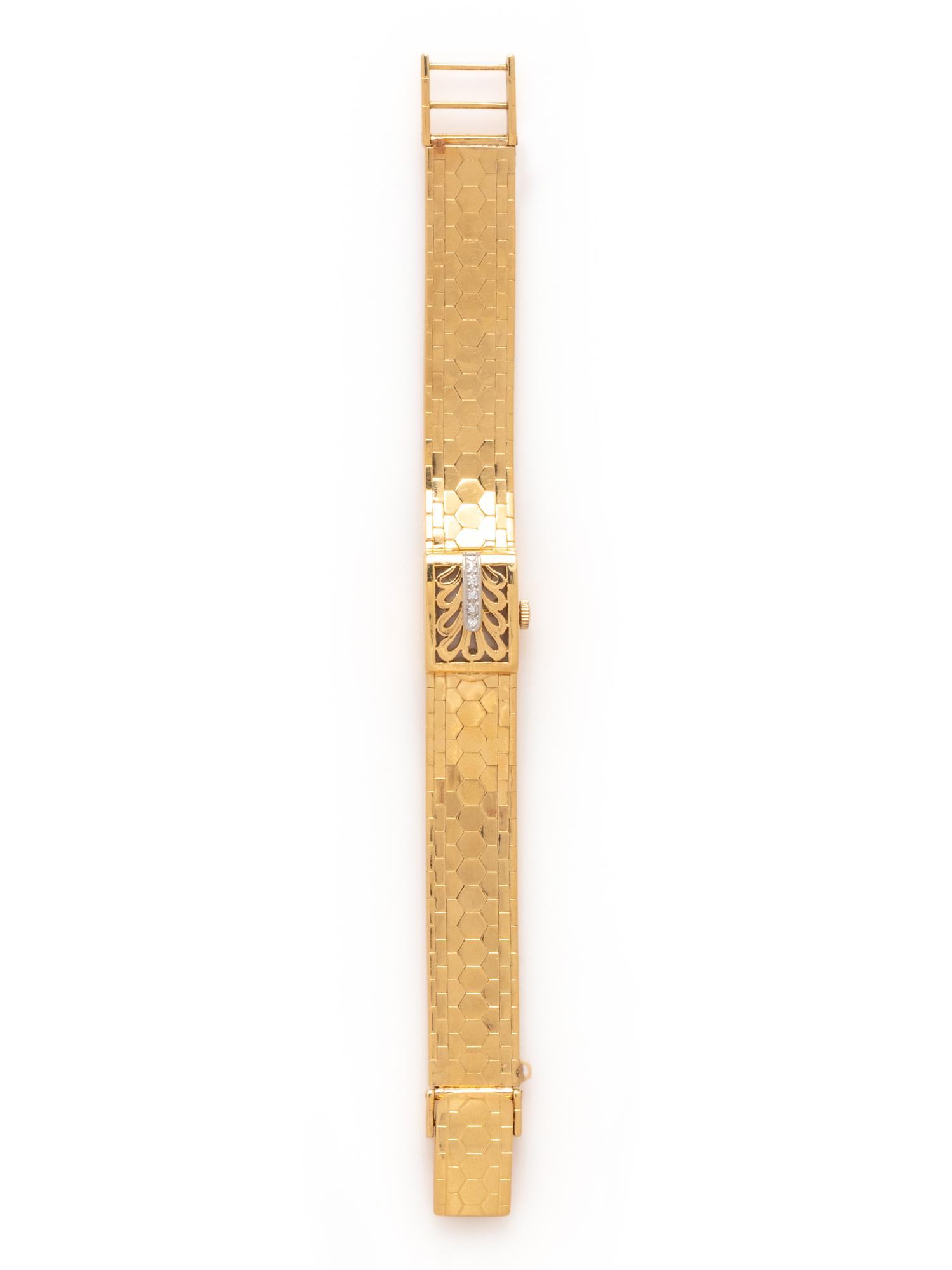 BUCHERER, 18K YELLOW GOLD AND DIAMOND SURPRISE WRISTWATCH