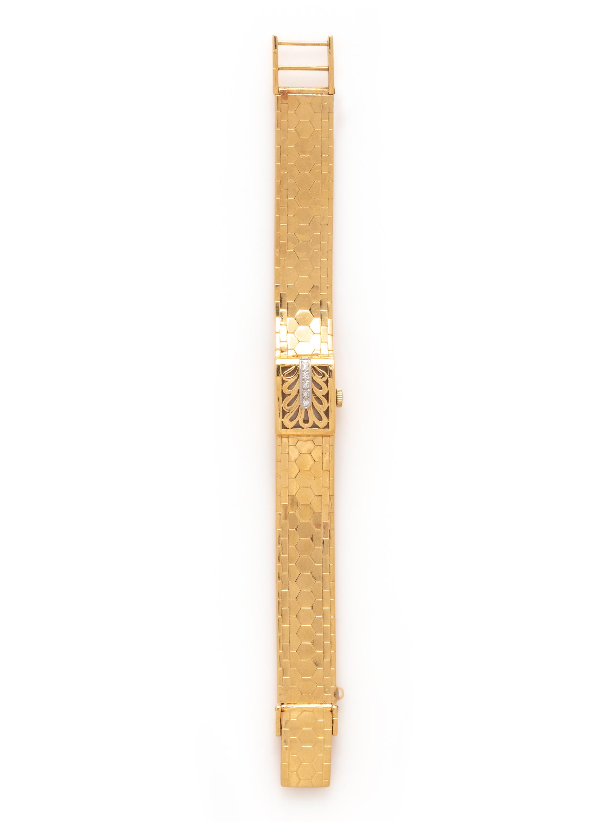 BUCHERER, 18K YELLOW GOLD AND DIAMOND SURPRISE WRISTWATCH