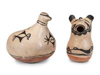 Cochiti Figural Pottery Canteens