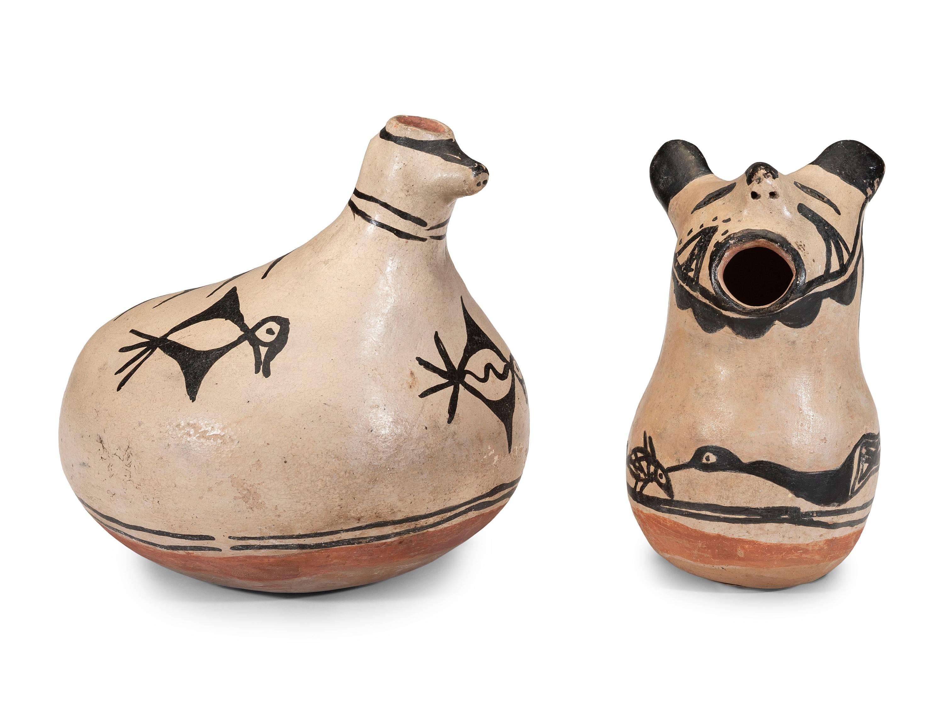 Cochiti Figural Pottery Canteens