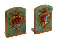 A Pair of English Style Fabric Bookends