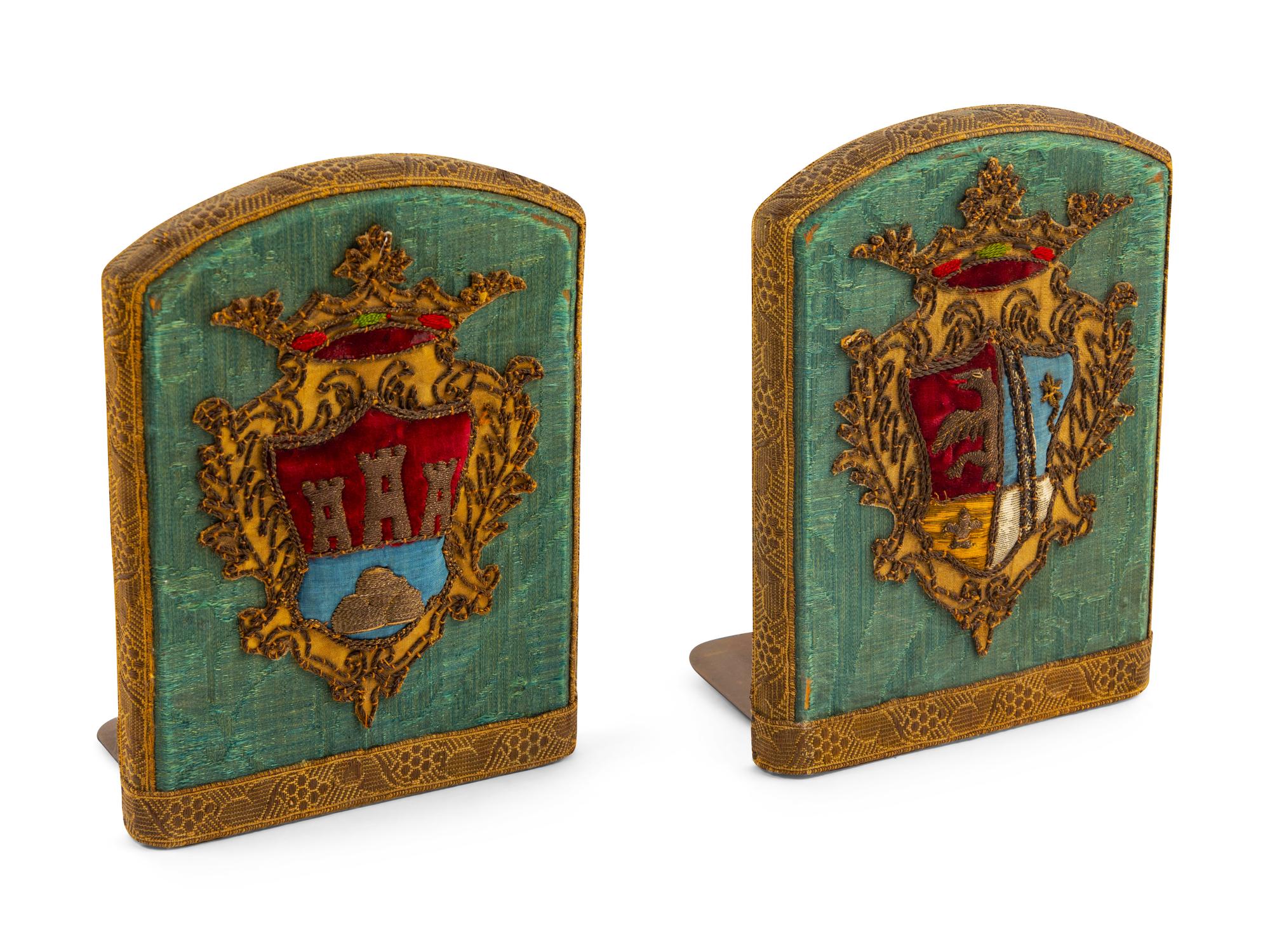 A Pair of English Style Fabric Bookends