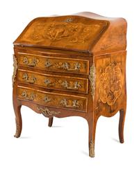 RELEASED TO OWNER -- An Italian Marquetry Slant-Front Bureau