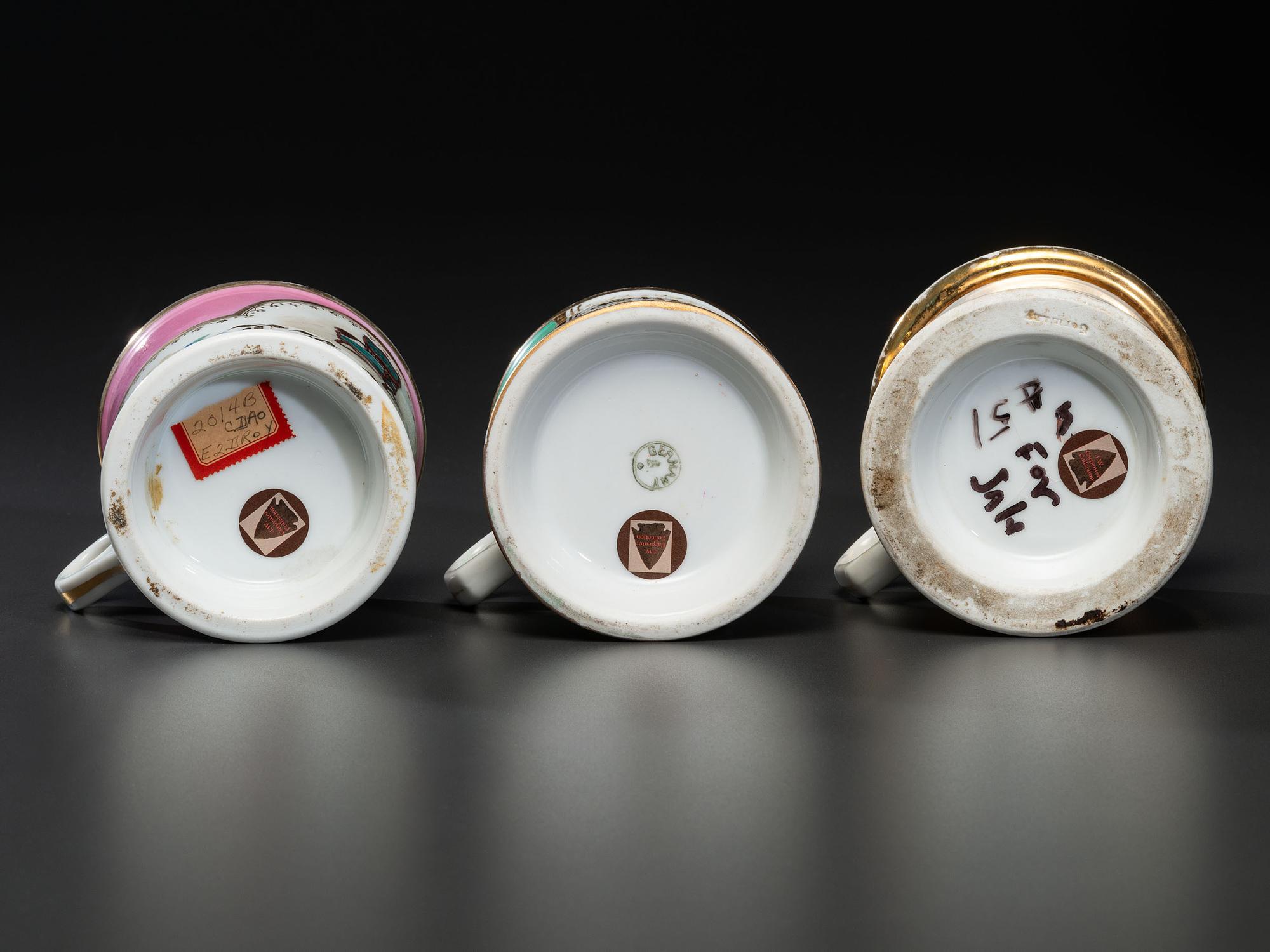 Three Furniture Maker's Occupational Shaving Mugs