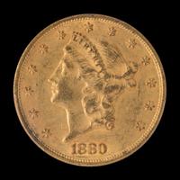 A United States 1880 Liberty Head $20 Gold Coin