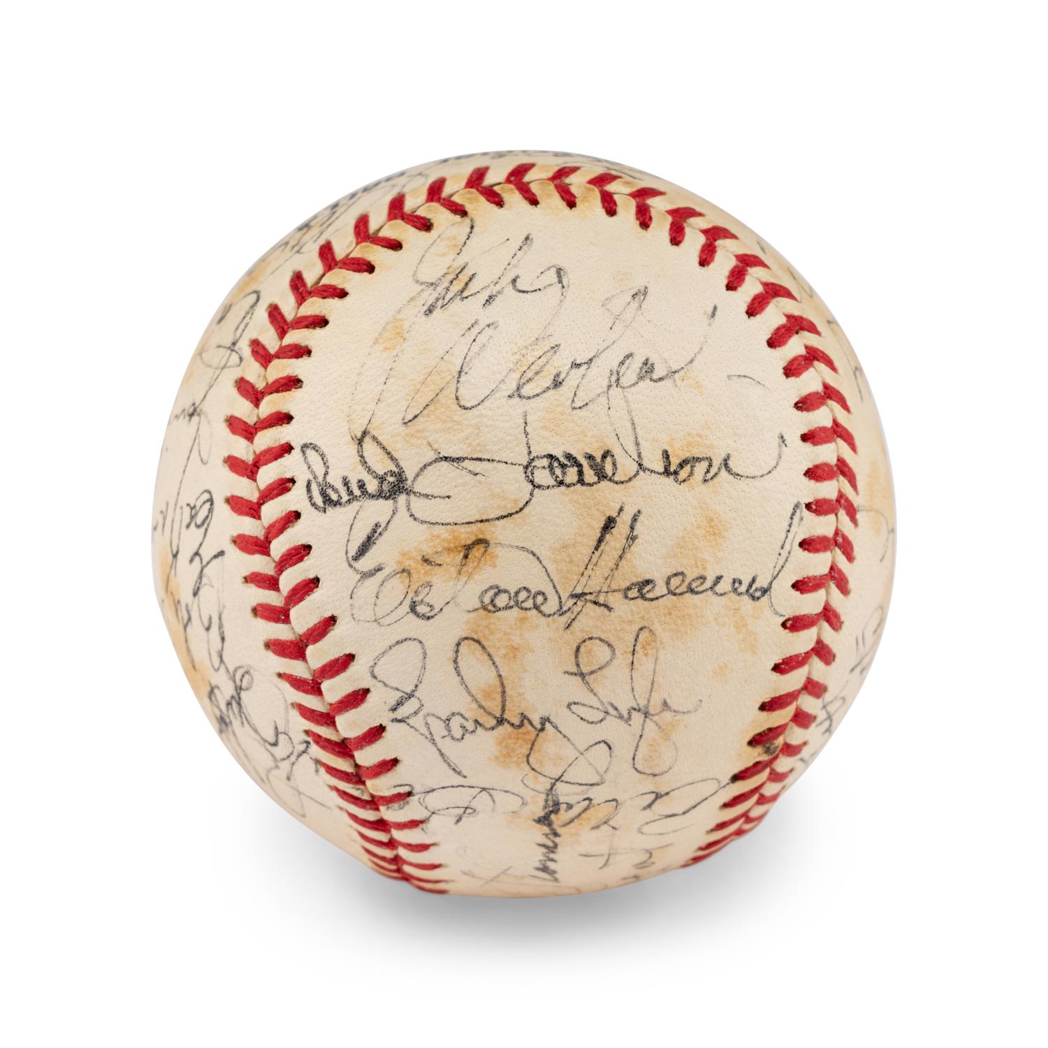 A Multi Signed Autograph Baseball Featuring Joe DiMaggio and Hall of Famers (PSA Letter of Authenticity),