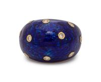 ENAMEL AND DIAMOND BOMBE RING