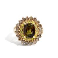 TOURMALINE AND COLORED DIAMOND RING
