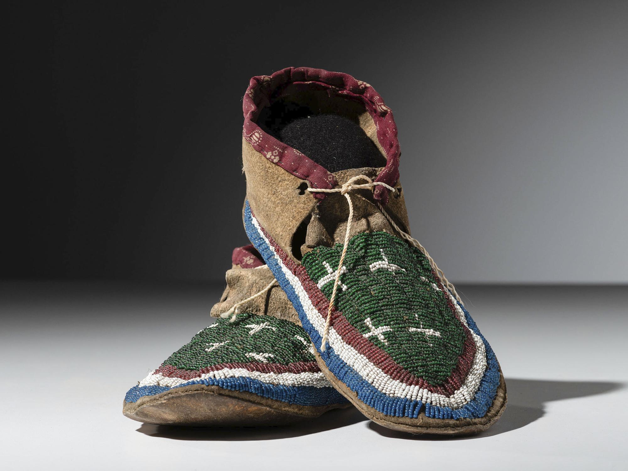 Sioux Beaded Hide Moccasins