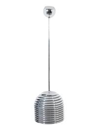 A Contemporary Chrome Beehive-form Pendant Light